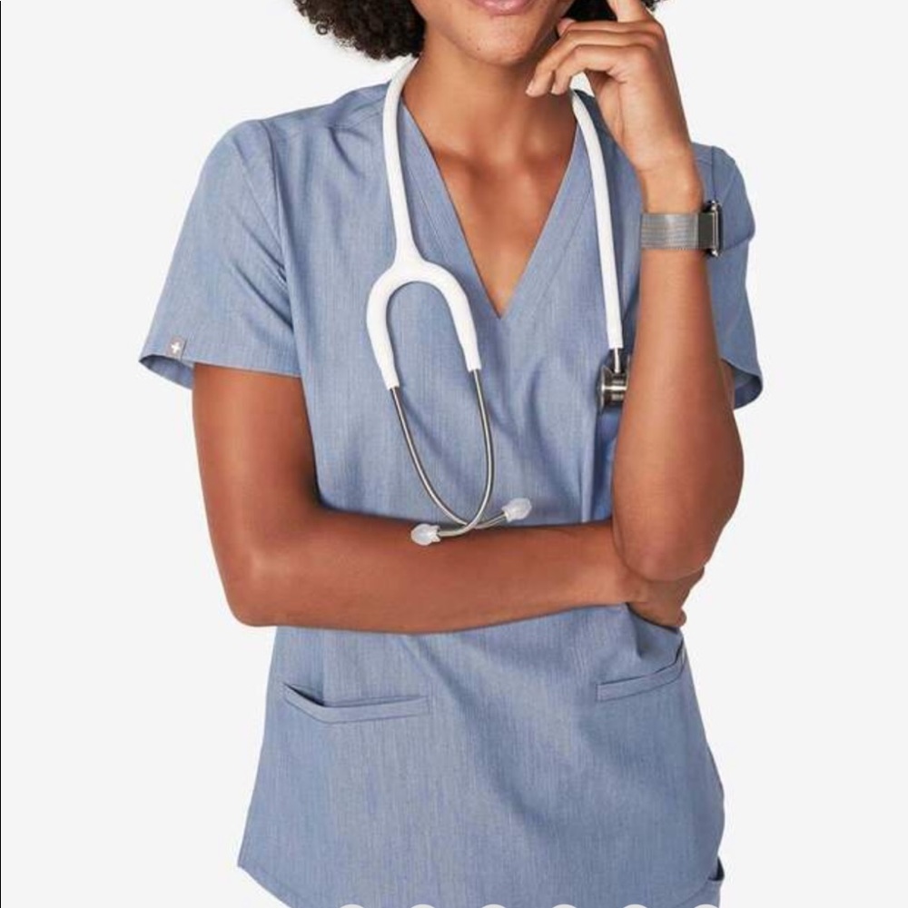 FIGS Heather indigo scrub top